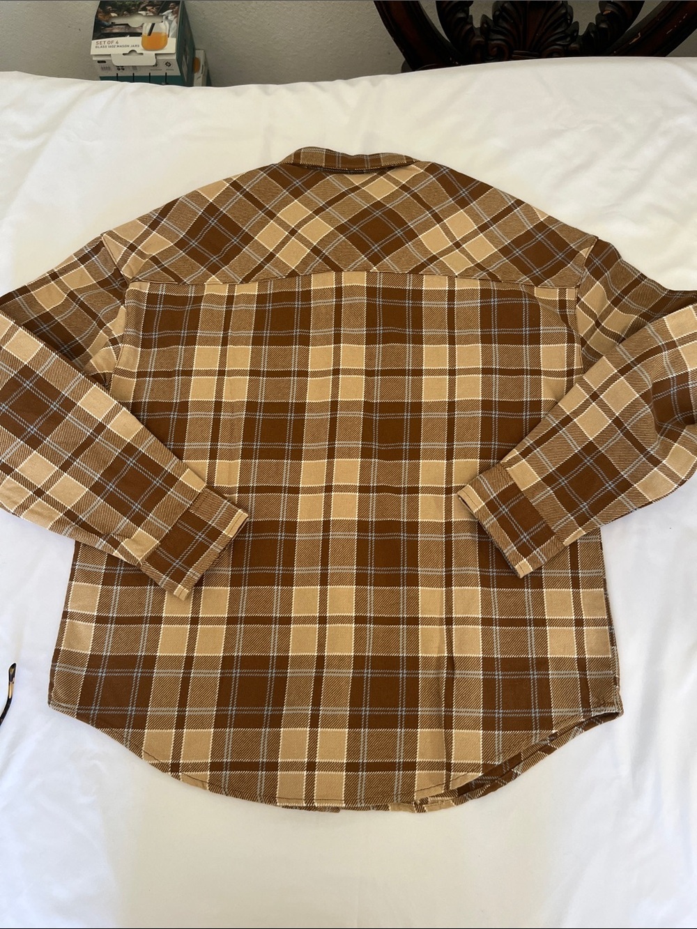 Brixton Brown, Cream & Tan Plaid Button-Down Shirt - Picture 7 of 14